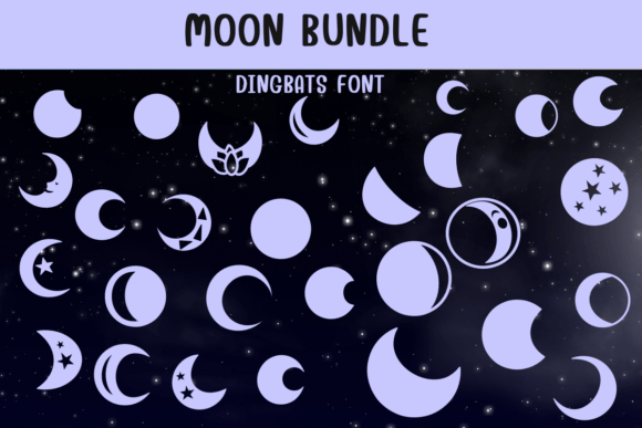 Moon Bundle: Elevate Social Media Graphics with Celestial Dingbats