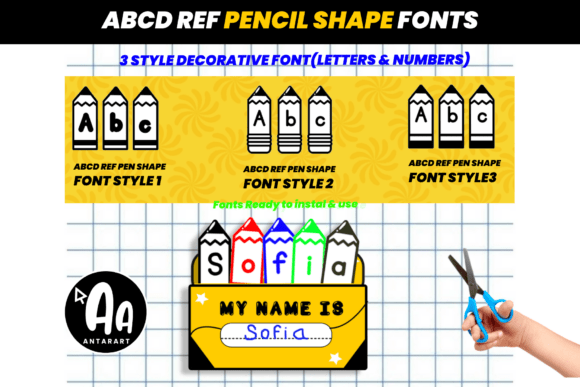 Pencil Shape Box Template: A Charming Decorative Typeface for Handmade Brands