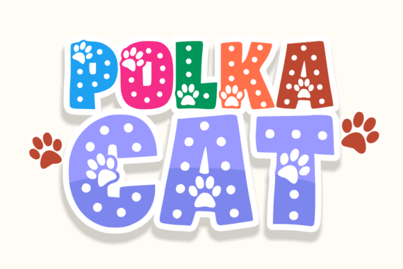 Polka Cat Typeface: A Whimsical Decorative Font for Handmade Goods