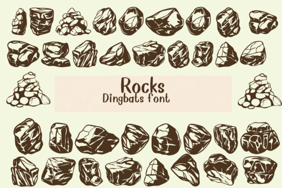 Rocks: A Natural Sketched Dingbats Typeface for Editorial Design