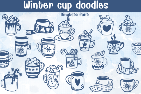 Winter Cup Doodles: A Creative Dingbats Font for Campaign Design